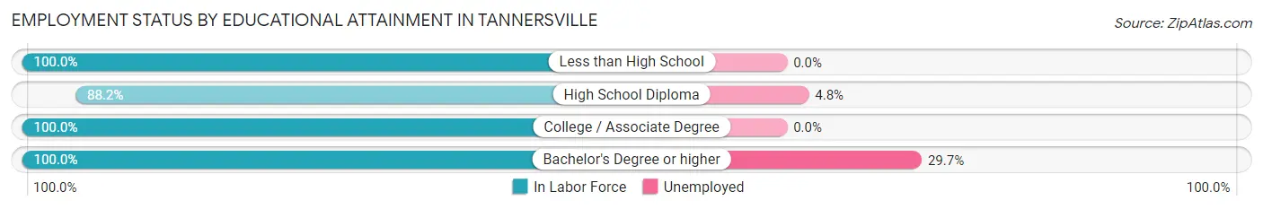 Employment Status by Educational Attainment in Tannersville