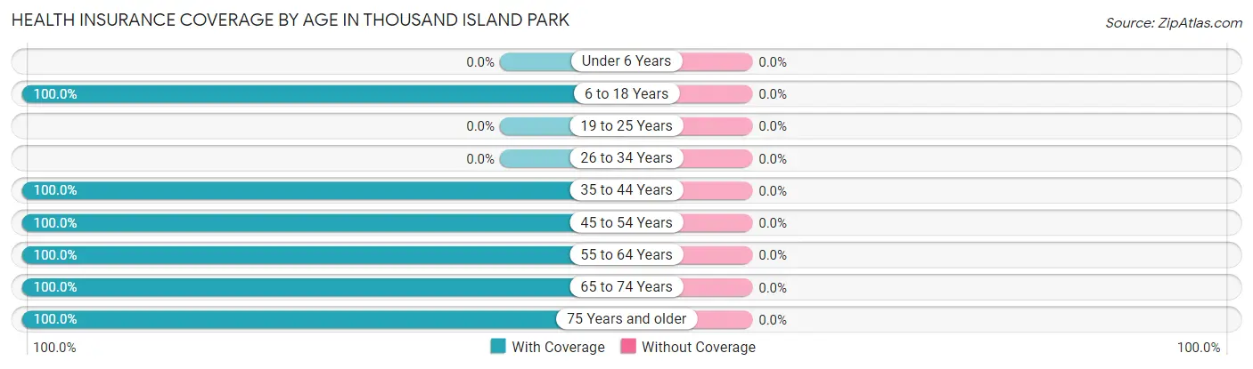 Health Insurance Coverage by Age in Thousand Island Park