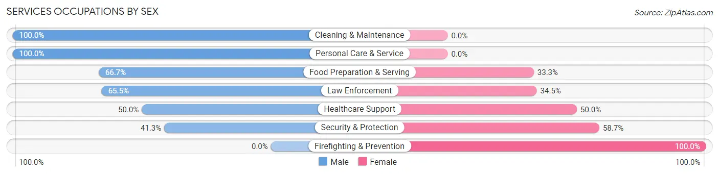 Services Occupations by Sex in Tillson