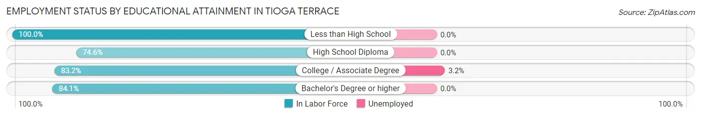 Employment Status by Educational Attainment in Tioga Terrace