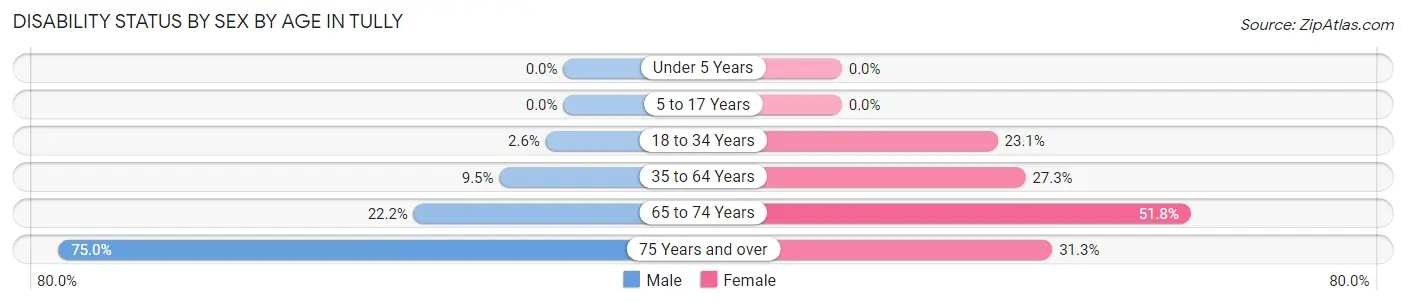 Disability Status by Sex by Age in Tully