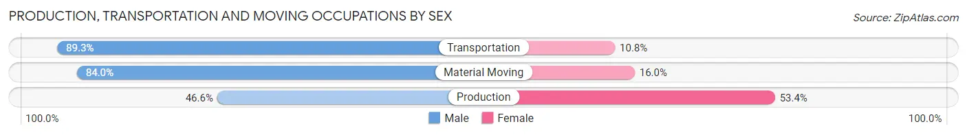 Production, Transportation and Moving Occupations by Sex in Uniondale