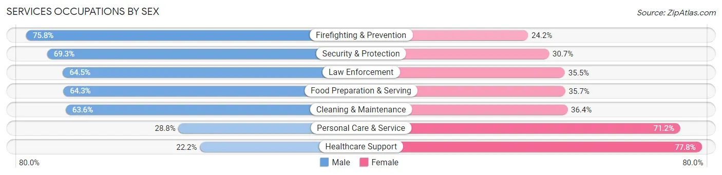 Services Occupations by Sex in Uniondale