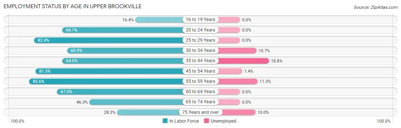 Employment Status by Age in Upper Brookville