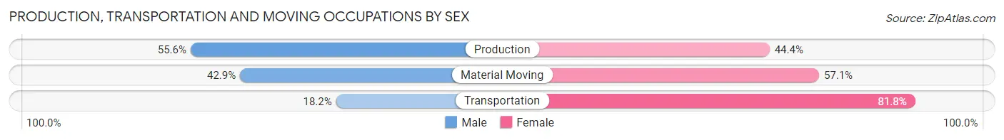 Production, Transportation and Moving Occupations by Sex in Upper Nyack