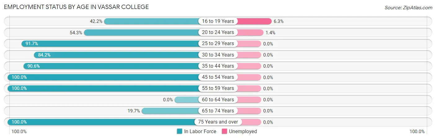 Employment Status by Age in Vassar College