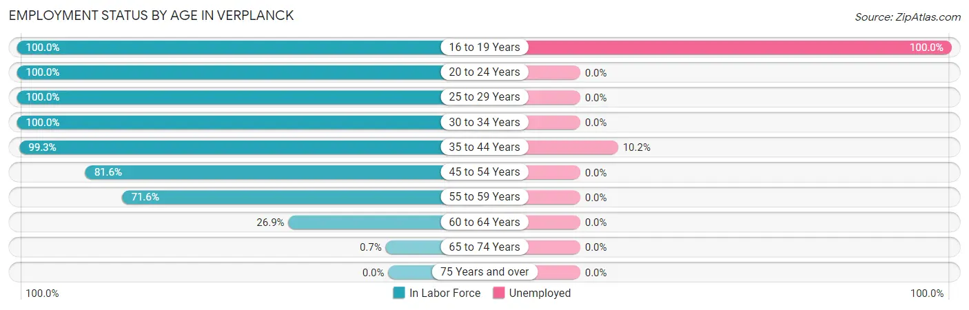 Employment Status by Age in Verplanck