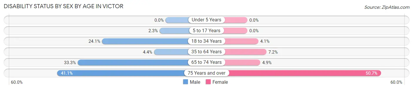 Disability Status by Sex by Age in Victor
