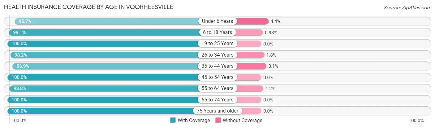 Health Insurance Coverage by Age in Voorheesville
