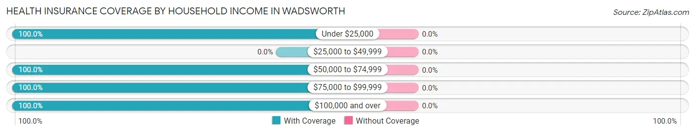 Health Insurance Coverage by Household Income in Wadsworth