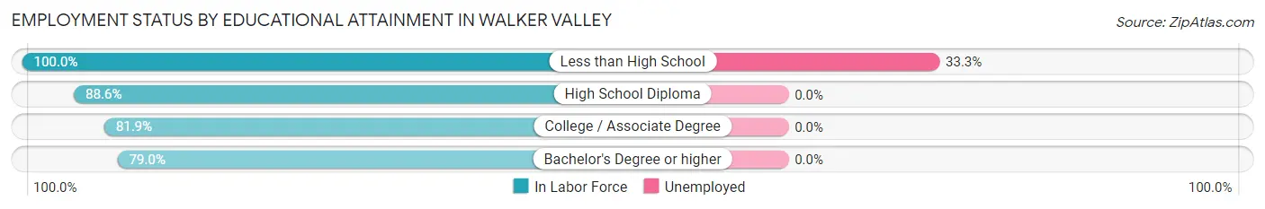 Employment Status by Educational Attainment in Walker Valley