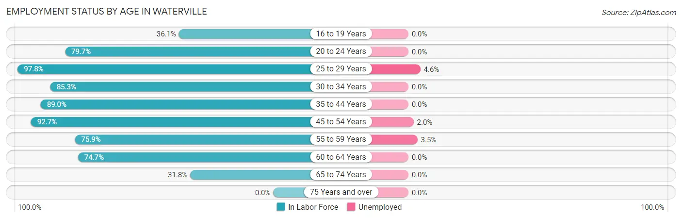 Employment Status by Age in Waterville