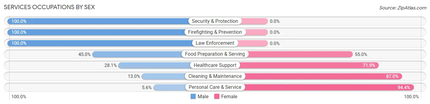 Services Occupations by Sex in Weedsport