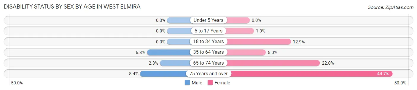 Disability Status by Sex by Age in West Elmira