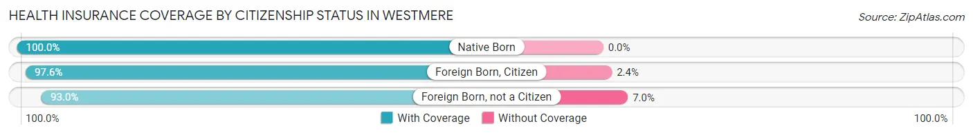 Health Insurance Coverage by Citizenship Status in Westmere