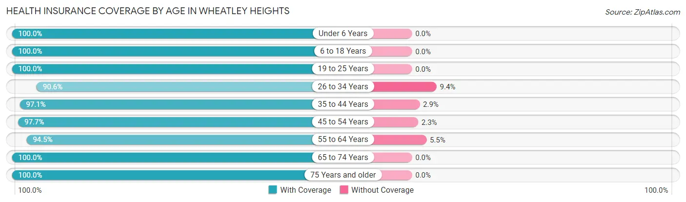 Health Insurance Coverage by Age in Wheatley Heights