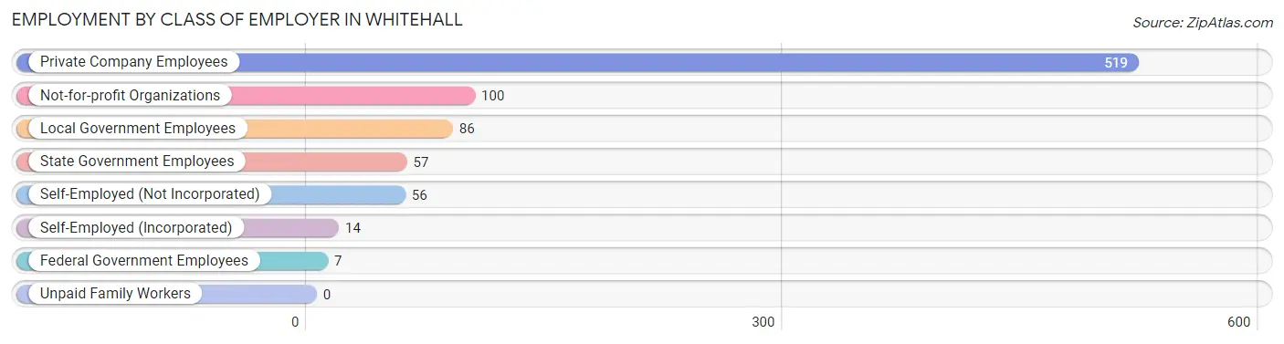 Employment by Class of Employer in Whitehall