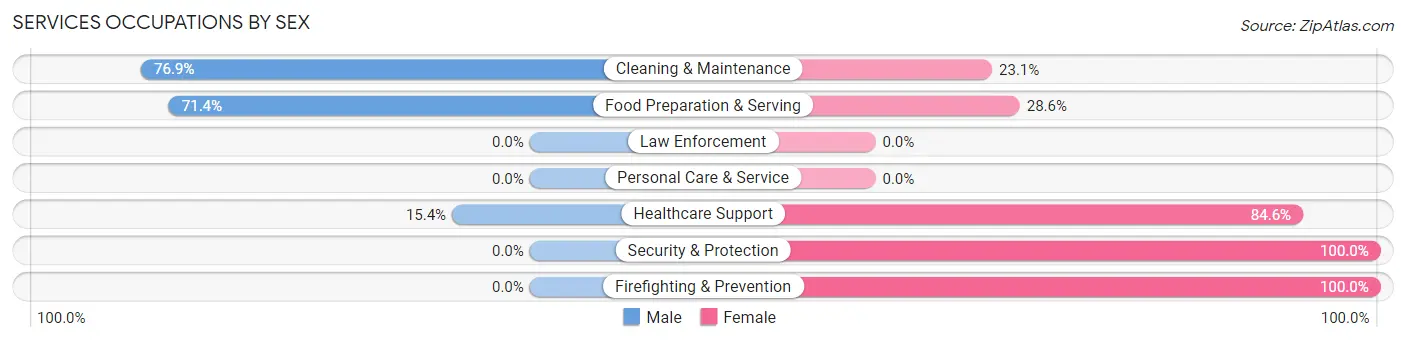 Services Occupations by Sex in Whitney Point