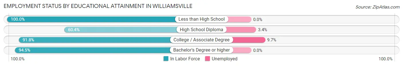 Employment Status by Educational Attainment in Williamsville