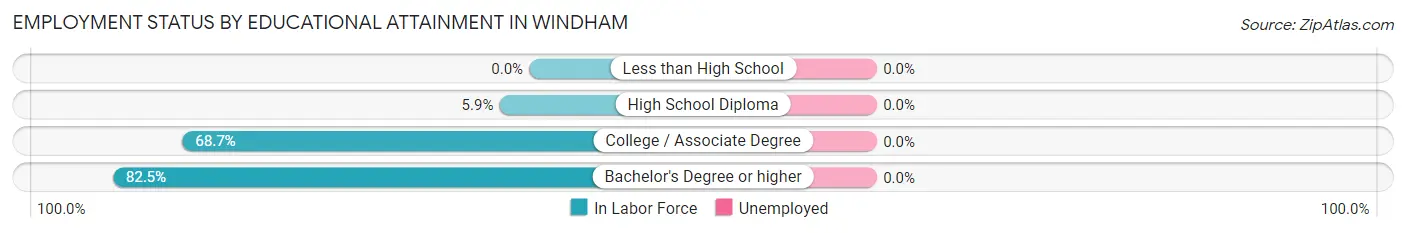 Employment Status by Educational Attainment in Windham