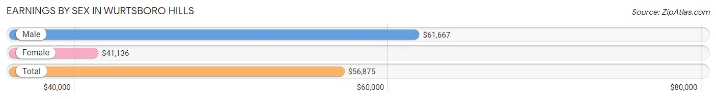 Earnings by Sex in Wurtsboro Hills