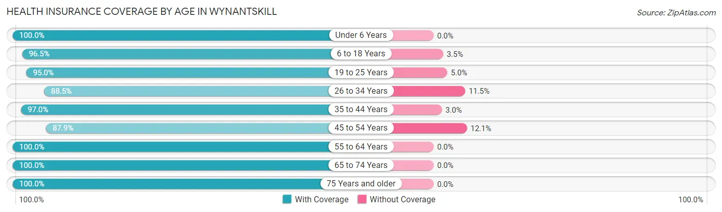Health Insurance Coverage by Age in Wynantskill