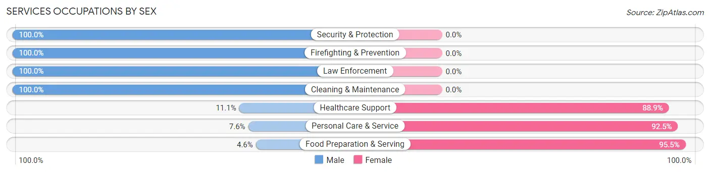 Services Occupations by Sex in Wynantskill