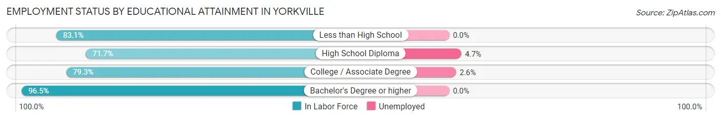 Employment Status by Educational Attainment in Yorkville