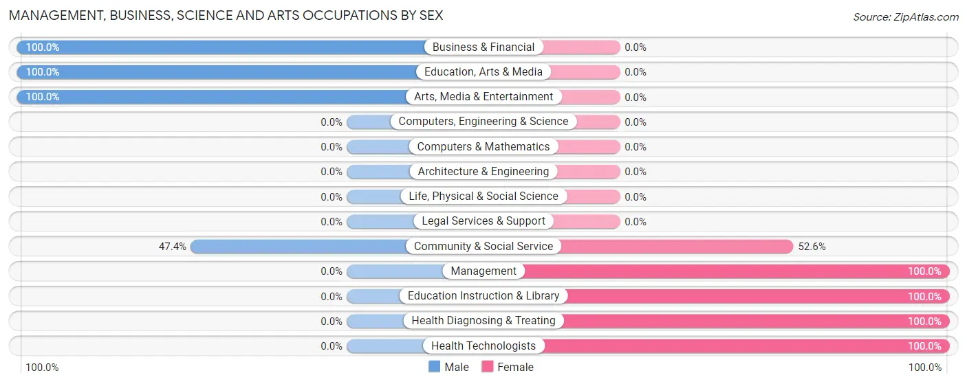 Management, Business, Science and Arts Occupations by Sex in Alger