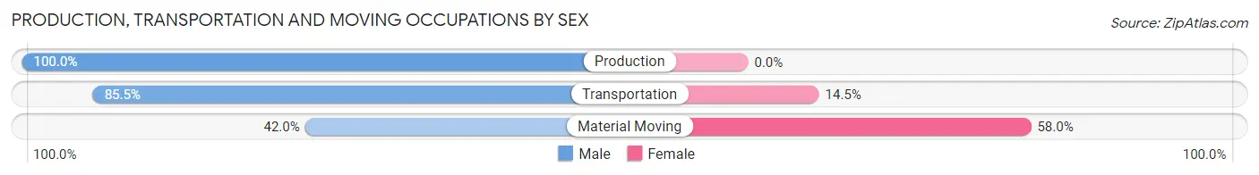 Production, Transportation and Moving Occupations by Sex in Ashville
