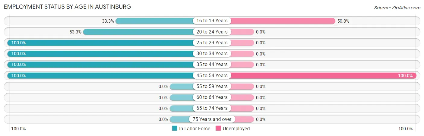 Employment Status by Age in Austinburg