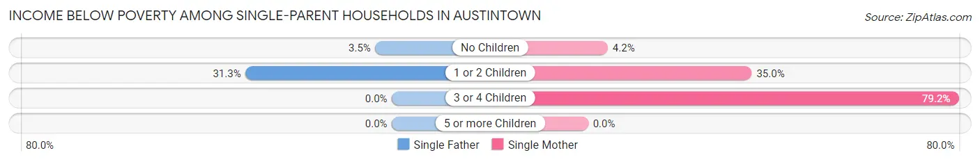 Income Below Poverty Among Single-Parent Households in Austintown