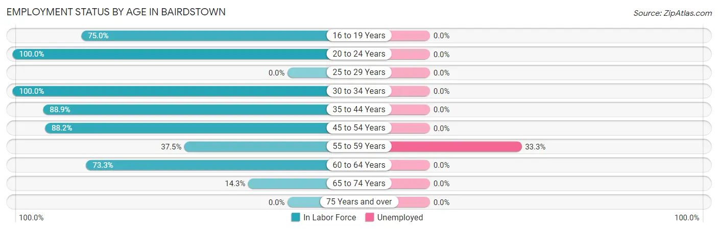 Employment Status by Age in Bairdstown