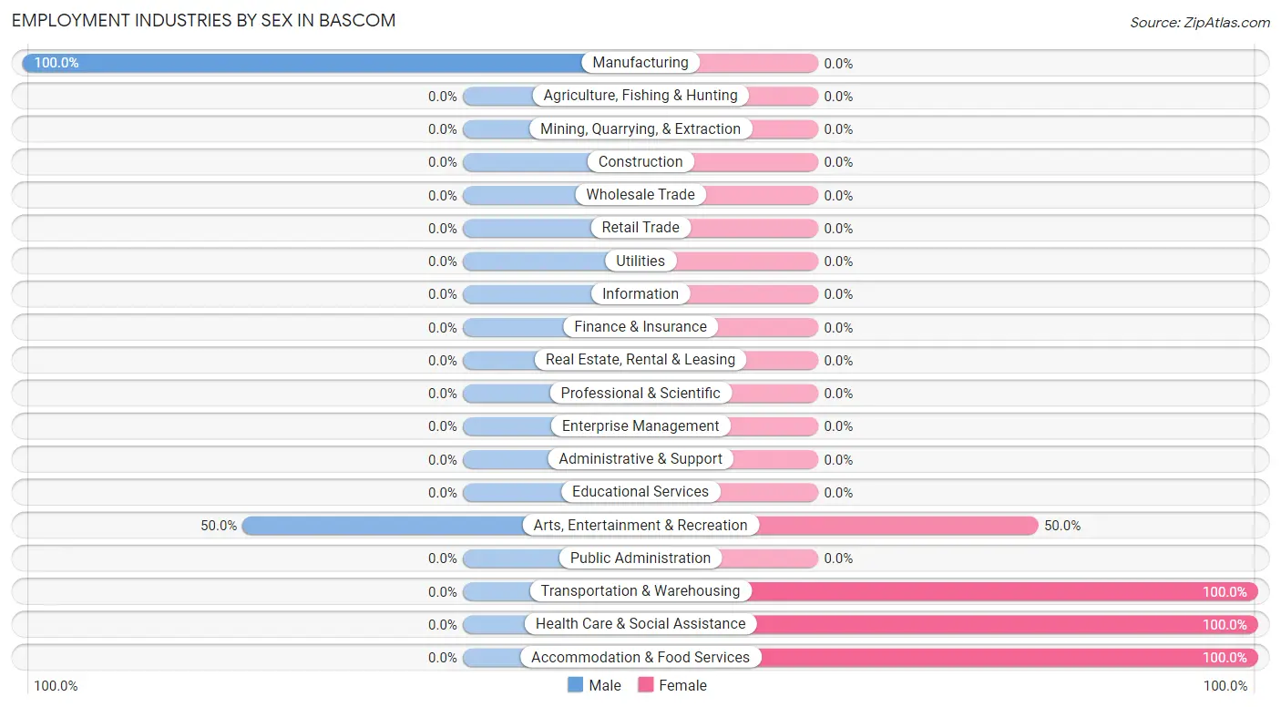 Employment Industries by Sex in Bascom