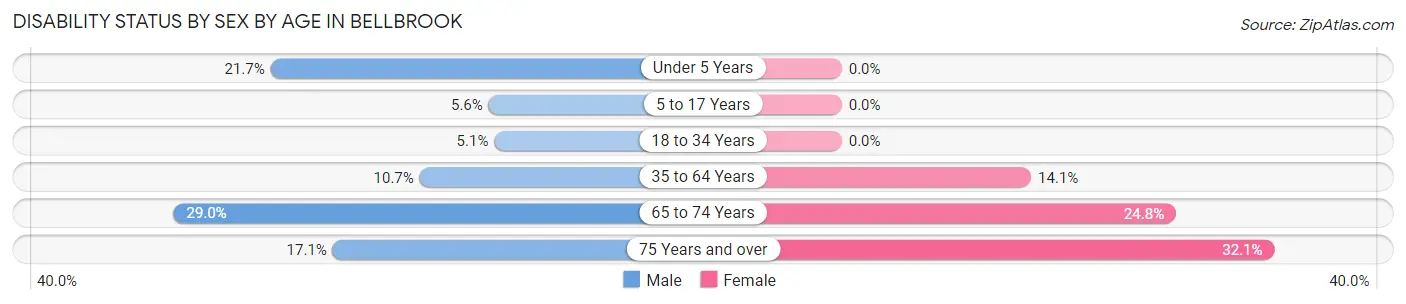 Disability Status by Sex by Age in Bellbrook