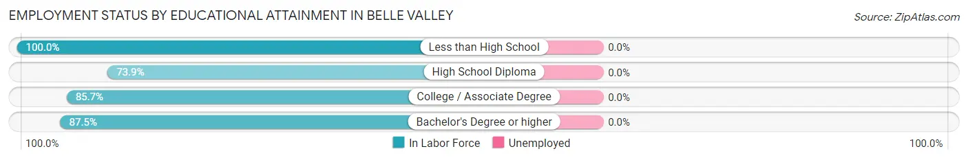 Employment Status by Educational Attainment in Belle Valley