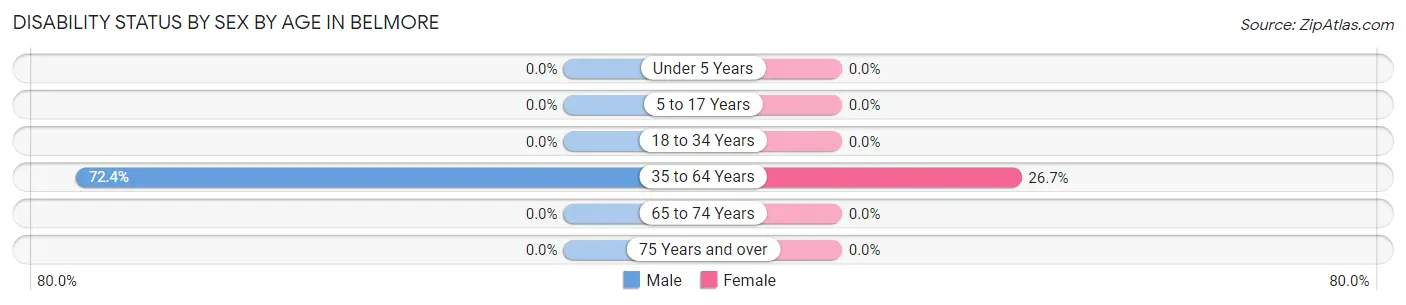 Disability Status by Sex by Age in Belmore