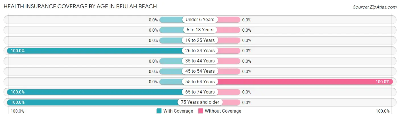Health Insurance Coverage by Age in Beulah Beach