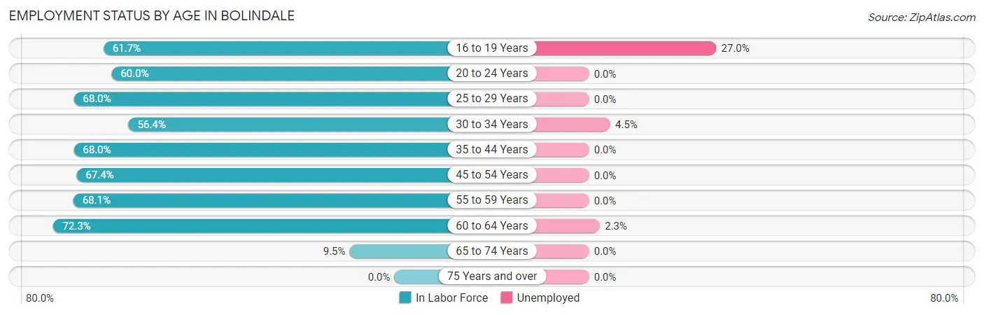 Employment Status by Age in Bolindale