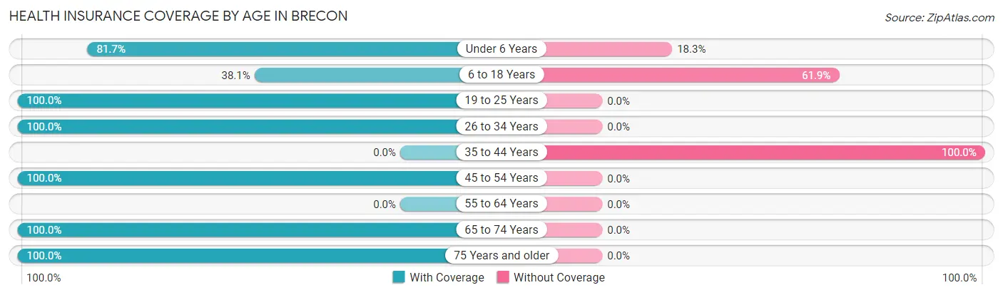 Health Insurance Coverage by Age in Brecon
