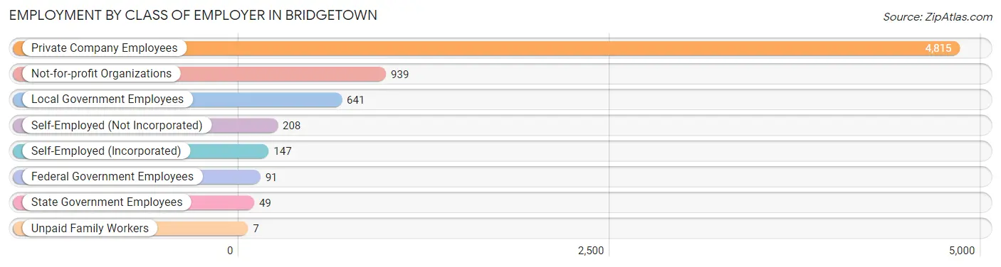 Employment by Class of Employer in Bridgetown