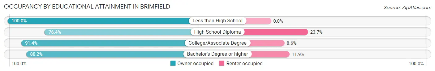 Occupancy by Educational Attainment in Brimfield