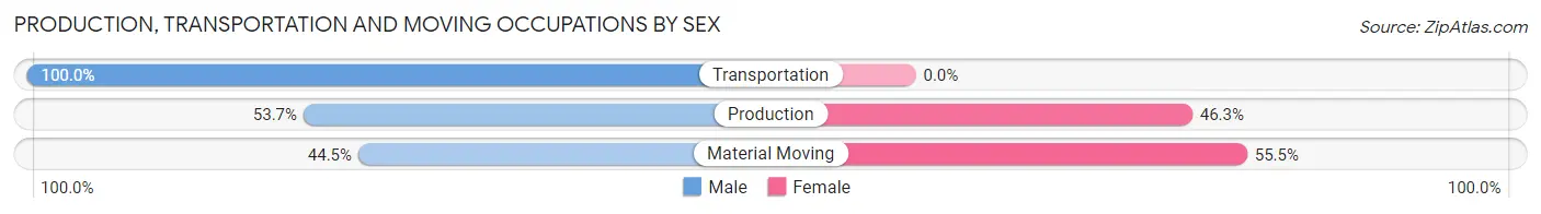 Production, Transportation and Moving Occupations by Sex in Brimfield