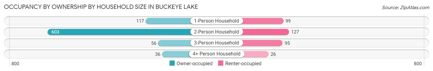 Occupancy by Ownership by Household Size in Buckeye Lake