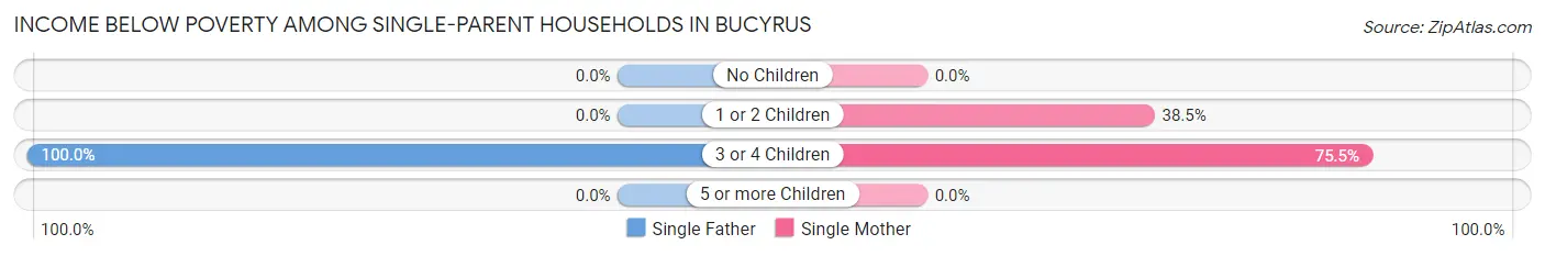 Income Below Poverty Among Single-Parent Households in Bucyrus