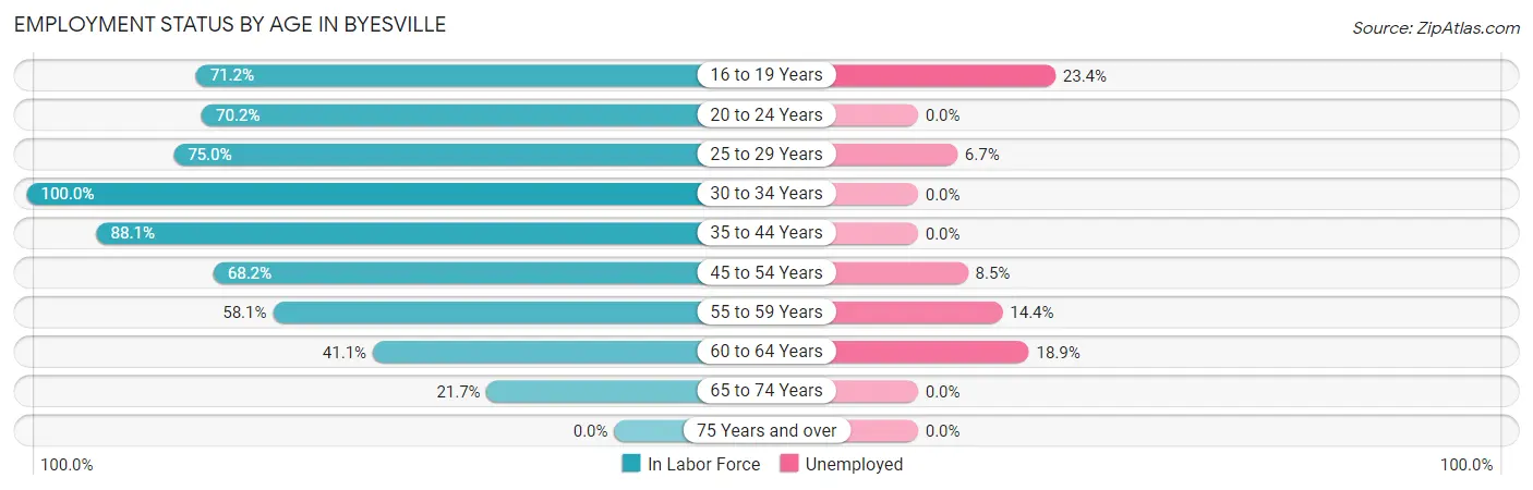 Employment Status by Age in Byesville