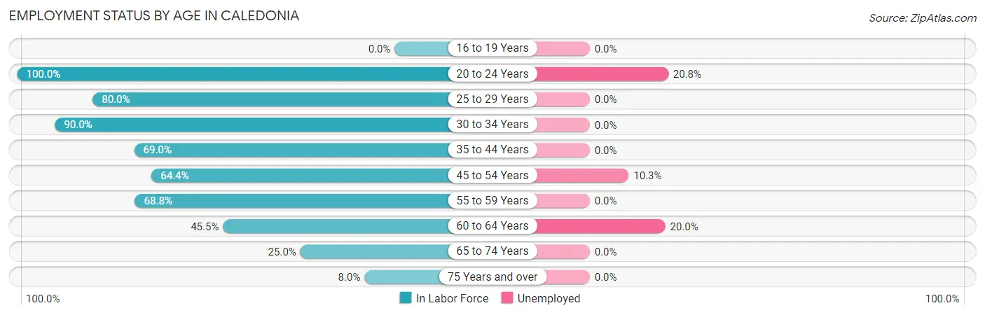 Employment Status by Age in Caledonia