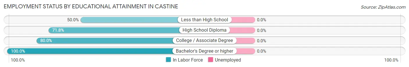Employment Status by Educational Attainment in Castine