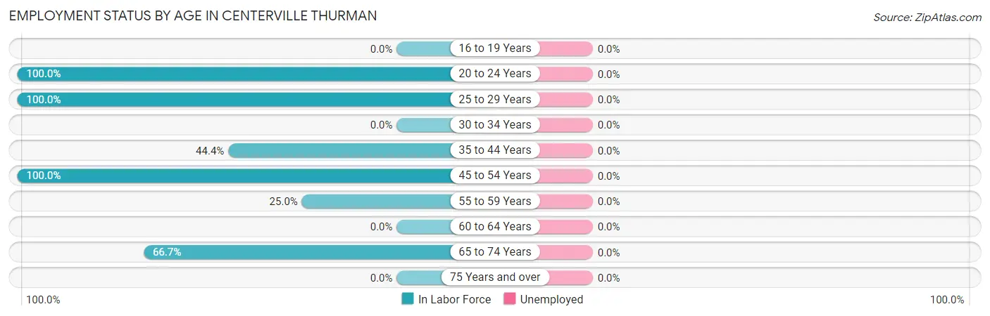 Employment Status by Age in Centerville Thurman