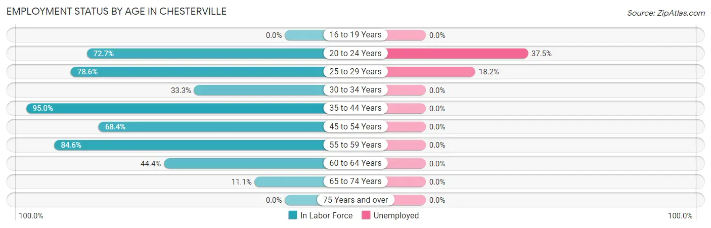 Employment Status by Age in Chesterville